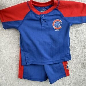 Chicago Cubs Outfit‎ Toddler 18M Blue/Red Shorts & Shirt Set MLB Baseball Logo